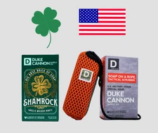 Duke Cannon Shamrock Soap Big Brick Soap + Tactical Scrubber Lot 2 Benefit Vets