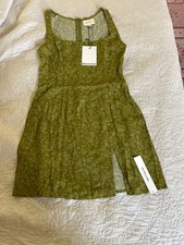 Reformation Noha Dress in green floral size 2 tank mini