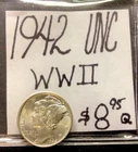1942 Mercury Silver Dime (UNC) Uncirculated Condition! WWII Era! ENN Coins