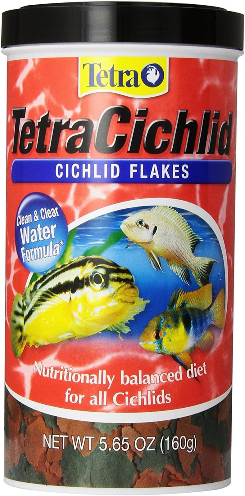 TetraCichlid Cichlid Flakes Fish Food Clear Water Advanced Formula 5.65 Ounces