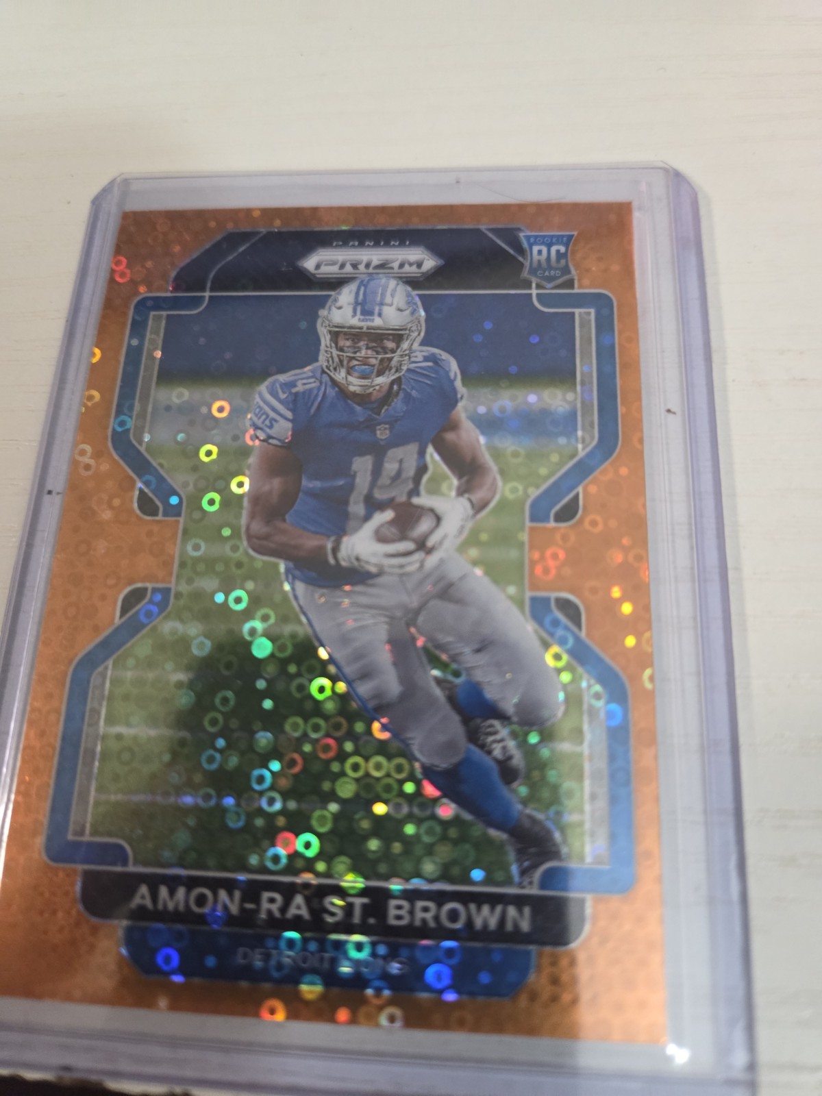 2021 Panini Prizm - Rookie Amon-Ra St. Brown #358 Orange Disco Prizm (RC)