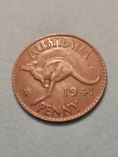 1941 🇦🇺 AUSTRALIA ONE PENNY WORLD COIN KM36 F-VFINE DETAIL NO DOT FREE SHIP 