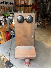 Northern Electric Phone Antique Wood Case Hand Crank Vintage