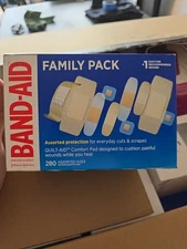 Band‑Aid Flexible Fabric Adhesive Bandages — Assorted Sizes — 280 Count Box