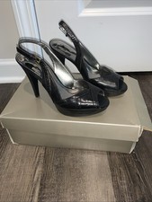 Marc Fischer Women’s Size 6 Open Toed Black Leather Heels