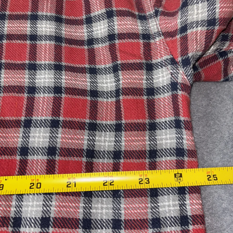 Camisa Arizona Jean Company Para Hombres XL Franela a Cuadros Cuello Denim Abotonada De Colección Foto 4 de 4