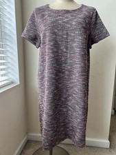Loft Outlet Women’s XLARGE Red Black White Speckled Short Sleeve Dress VEUC