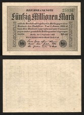 Germany Reichsbanknote 50 Million Mark 1.9.1923 Ros. 108.i) Grade (I)