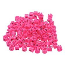 100 Pack Clothes Hanger Marker Number 42 Size Tag Fit 3mm Rod Rose Red