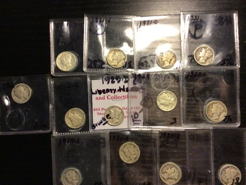 (13) Silver Different Date Roosevelt Dimes 1916-1943-D. Avg. VF. Low Initial Bid