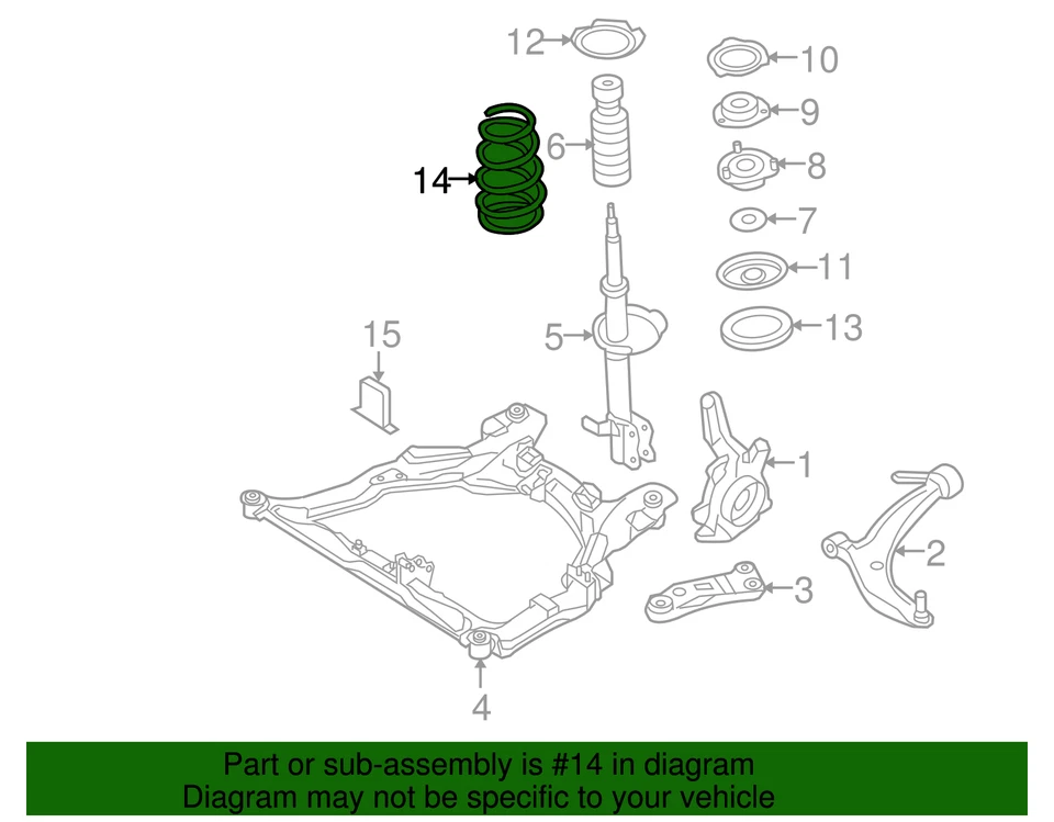 Muelle helicoidal genuino Nissan 2007-2008 Máxima 54010-9J410 Foto 2 de 2