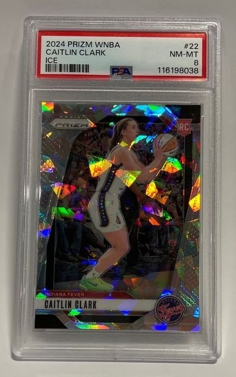 2024 Panini Prizm WNBA #22 Caitlin Clark Ice Rookie RC PSA 8 NM-MT