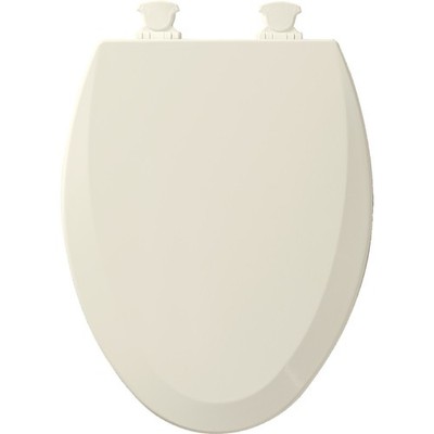 BEMIS 1500EC 1/2'' Enameled Wood Elongated Toilet Seat Easy-Clean Hinge