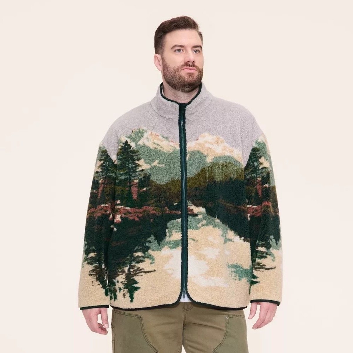 Woolrich x Target Adult Printed Mountain Landscape Zip-Up Fleece