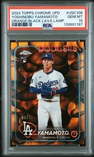 2024 TOPPS CHROME UPDATE ORANGE/BLACK LAVA LAMP YOSHINOBU YAMAMOTO 6/15 PSA 10