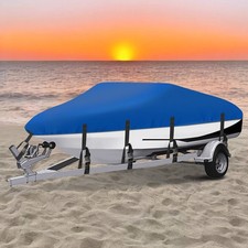 17ft-19ft Boat Cover Heavy Duty Waterproof Speedboat Fish Ski V-Hull Marine Blue