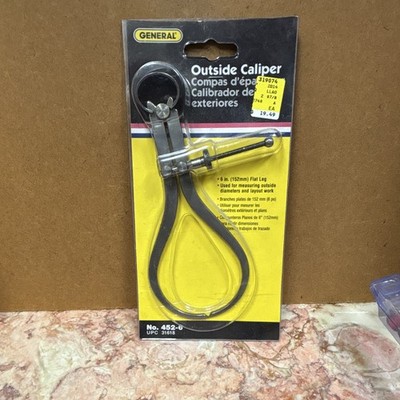 Outside Caliper 6 Flat Leg for Outside Diameter General Tools 6 Inch