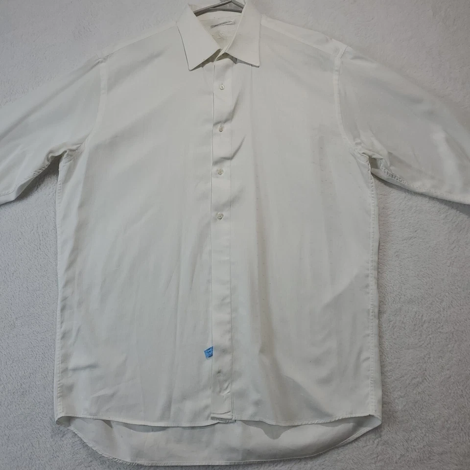 Jack Lipson Signature Men's White Striped Dress Shirt 16.5 L Italian Fabric - Image 4 of 4
