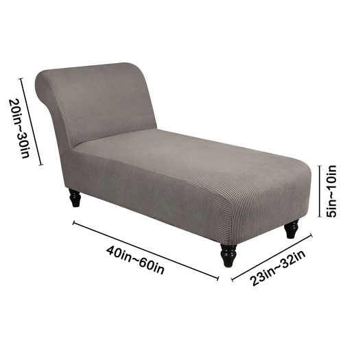 Chaise Lounge Slipcover Stretch Armless Sofa Slip Cover Furniture Protector - Picture 36 of 61