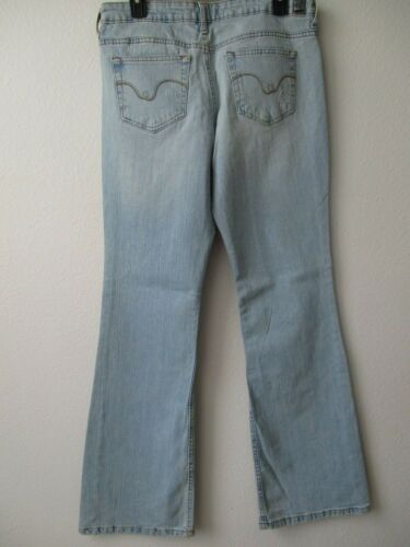 L.E.I. DENIM BLUE FLORAL DESIGN EMBELLISHED JEANS SIZE 11 - Foto 3 di 6