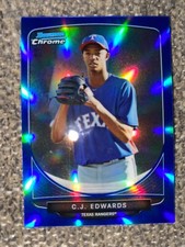 2013 Bowman Chrome Mini Blue Refractors #250 C.J. Edwards /99