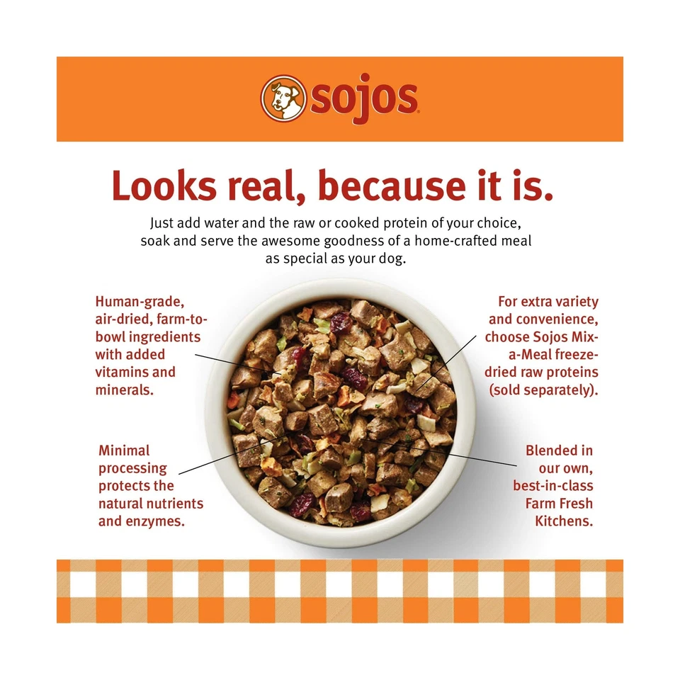Comida para perros Sojos Mix-A-Meal premezcla de frutas y verduras sin granos, bolsa de 8 libras Foto 4 de 4