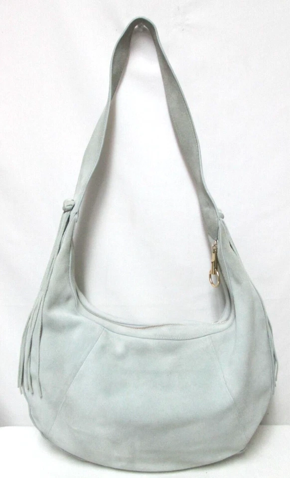 Elizabeth and James Grande Gris Gamuza Hobo Bolso Monedero Cremallera Top Foto 2 de 4