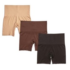 Yummie Seamless Shaping Shortie 3 Pack in Almond Coffee Bean Black Size M to L