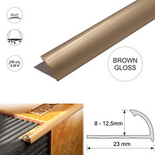 Image of Round Edge PVC Tile Trim 2.5m – 8 10 12.5 mm Quadrant Edge Various Colours