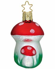 Inge-Glas Merry Mushroom Pair 10153S001 German Glass Christmas Ornament
