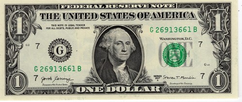 Banconota $1,00 Federal Reserve serie 2017A Chicago - Foto 1 di 2