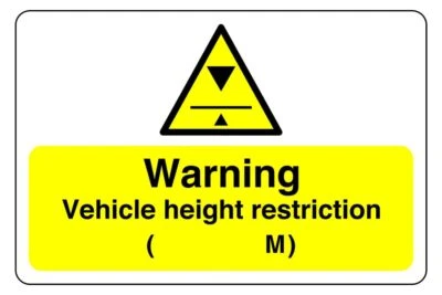 SAFETY FIRST DISPLAY LTD Warning Vehicle height restriction sign - PVC, Sticker or Diabond
