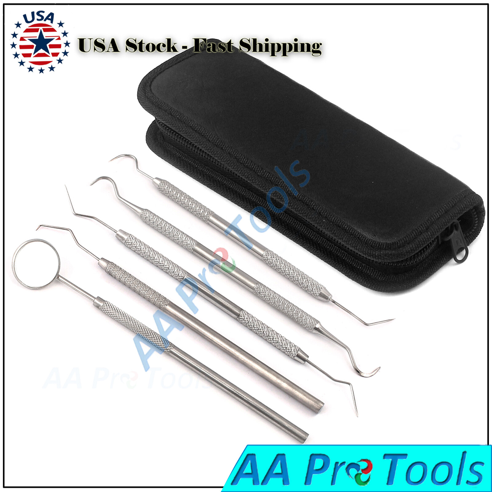 Kit Nettoyage Dentaire 9 Pièces - Grattoir à Tartre + Cure-picks + Fil Dentaire - Acier Inox