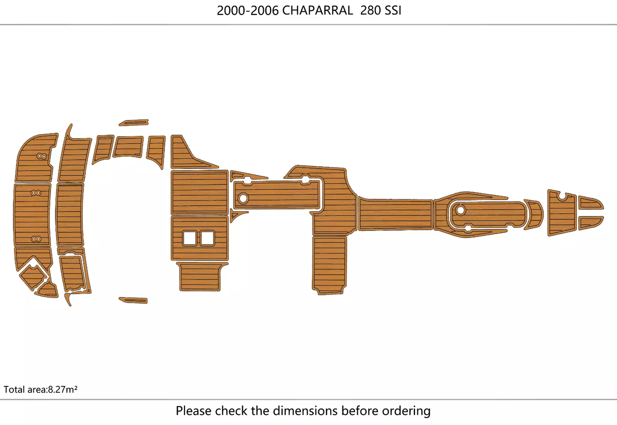 2002 CHAPARRAL 280 SSI Swim Platform Cockpit Boat EVA Foam Teak