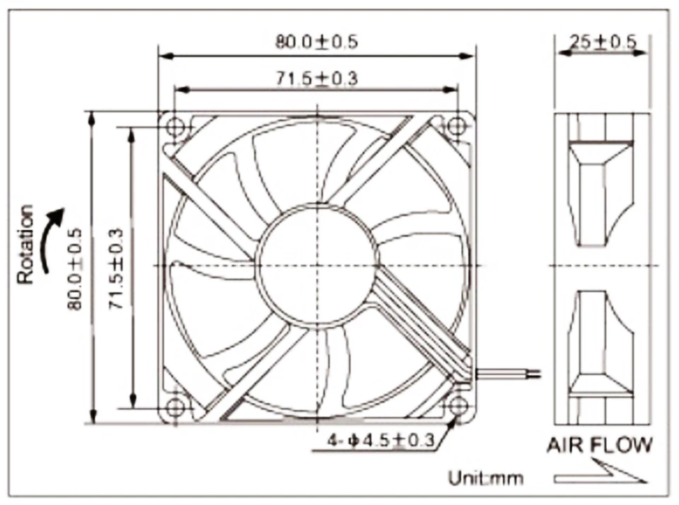 30x Brushless DC Cooling Fan 80x80x25mm 80mm 8025 7 blades 5V 12V 24V 2pin fan - Image 2 of 4