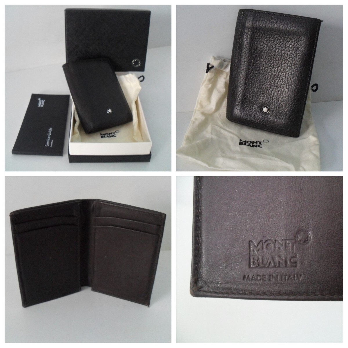 Montblanc Wallet Card Holder Gently Pre-Owned Slim Design Italian  Leather