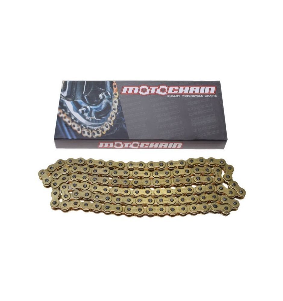 Chaîne de transmission Motochain 415H anti-rouille couleur or 110 maillons renforcés