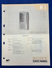 Original Sony M-7 Micro Cassette Corder Service Manual