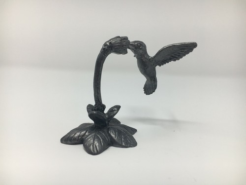 Unique Rare Hummingbird on Honeysuckle Flower Pewter Figure Collectible - Picture 3 of 4