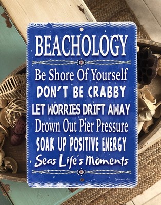 Home Decor Beach Sign Beachology Sign 8x12 Sign Beach Decor Metal Sign