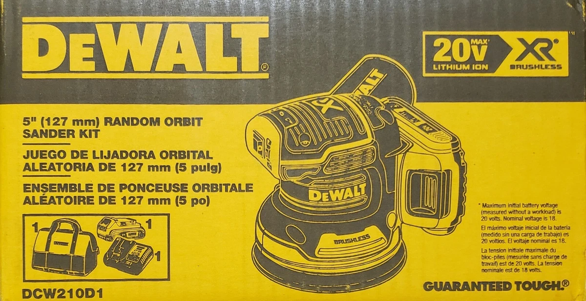 DEWALT DCW210D1 20V MAX Random Orbit Sander 5 Inch Cordless Kit