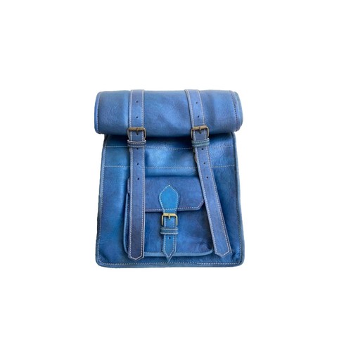 Indian Handmade Quilted Blue Patchwork Boho Backpack, Laptop  display picture 1