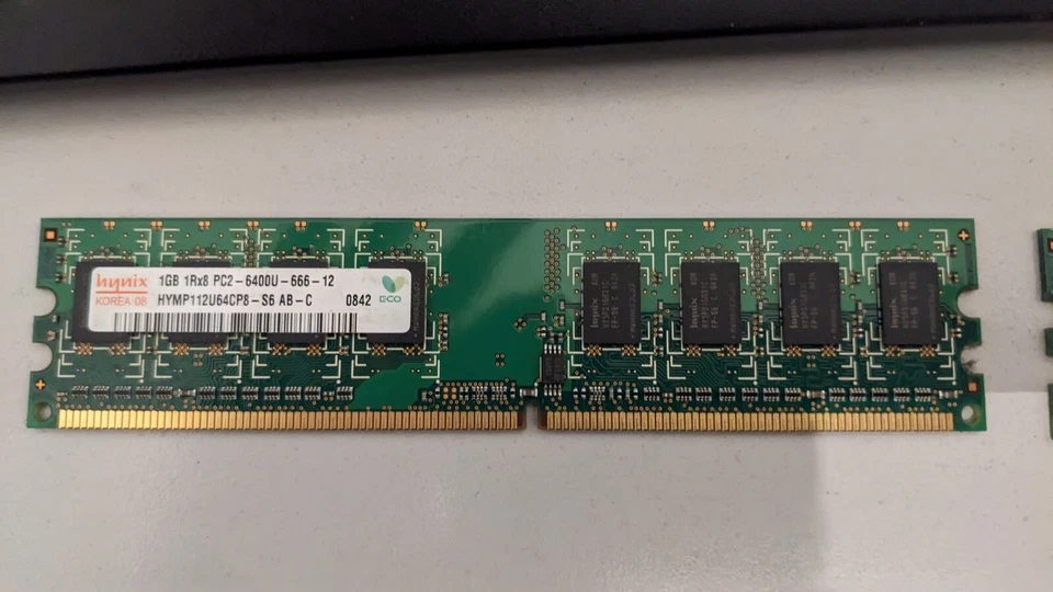 2x Memoria RAM 1GB DDR2 PC2-6400U 800MHz Hynix – Testata e funzionante - Immagine 2 di 2