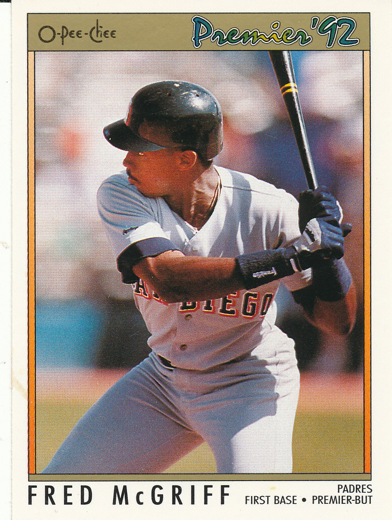 Fred McGriff 1992 O-Pee-Chee Premier #166 San Diego Padres card