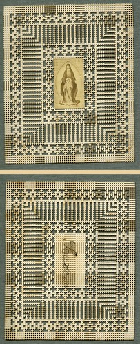 France Religion Holy Card Virgin Mary Photo Albumen on Lace Paper 1870's - Picture 3 of 3