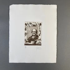 Peter Paone Self Portrait in Frame Etching Ed 40