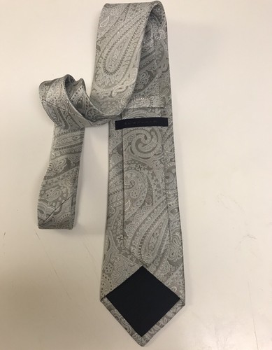 ELIE TAHARI Silk Platinum-Blue Paisley Luxury Tie - Picture 6 of 9