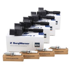 4x BERU Zündspule + 4x ORIGINAL Zündkerze für VW GOLF 8 PASSAT B8 POLO 6 1.5 TSI