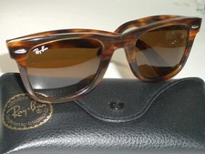RAY-BAN RB2140 50[]22 TORTOISE B15 COLOR CONTRAST UV CRYSTAL WAYFARER SUNGLASSES