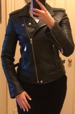 Iro “newhan” Leather Jacket, Black, 100% Lambskin, Fr38/uk10, Rpp £900